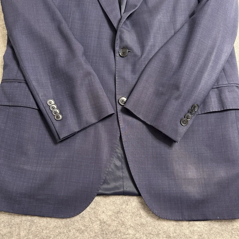 Peter Millar Blazer Mens 42R Blue Wool 2 Button Sport Coat Jacket Career *